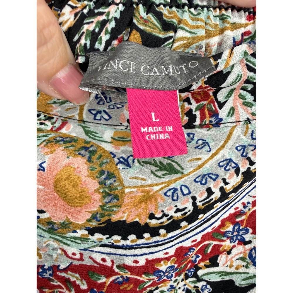 Vince Camuto Skirt Women Large Multicolor Paisley Floral Midi A-Line boho Fairy - Picture 3 of 8
